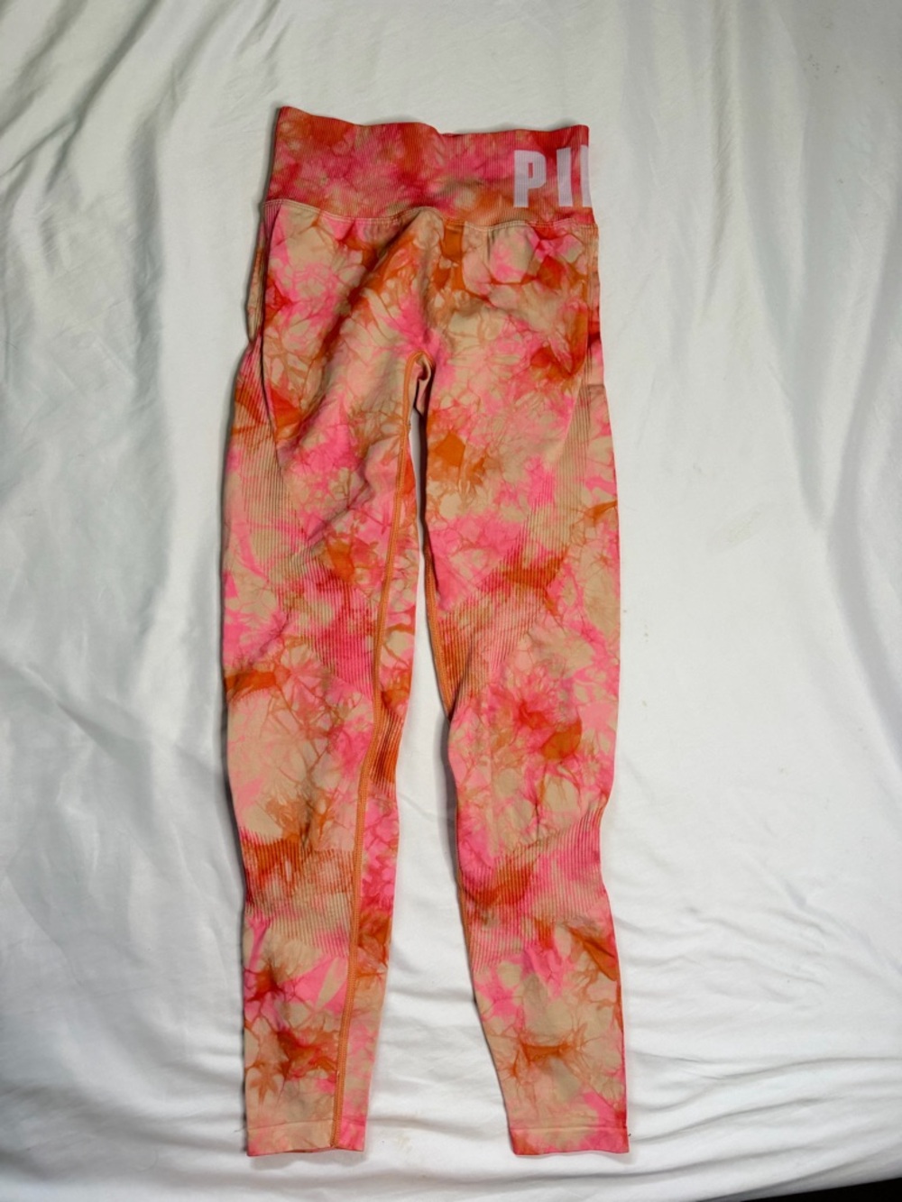 PINK Victoria's Secret Pink & Orange Tie-Dye Leggings - Picture 4 of 5